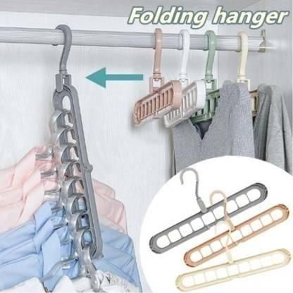Multi Functional Adjutable Clothes Hanger (Multicolor, Pack Of 3)