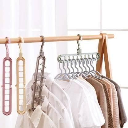 Multi Functional Adjutable Clothes Hanger (Multicolor, Pack Of 3)
